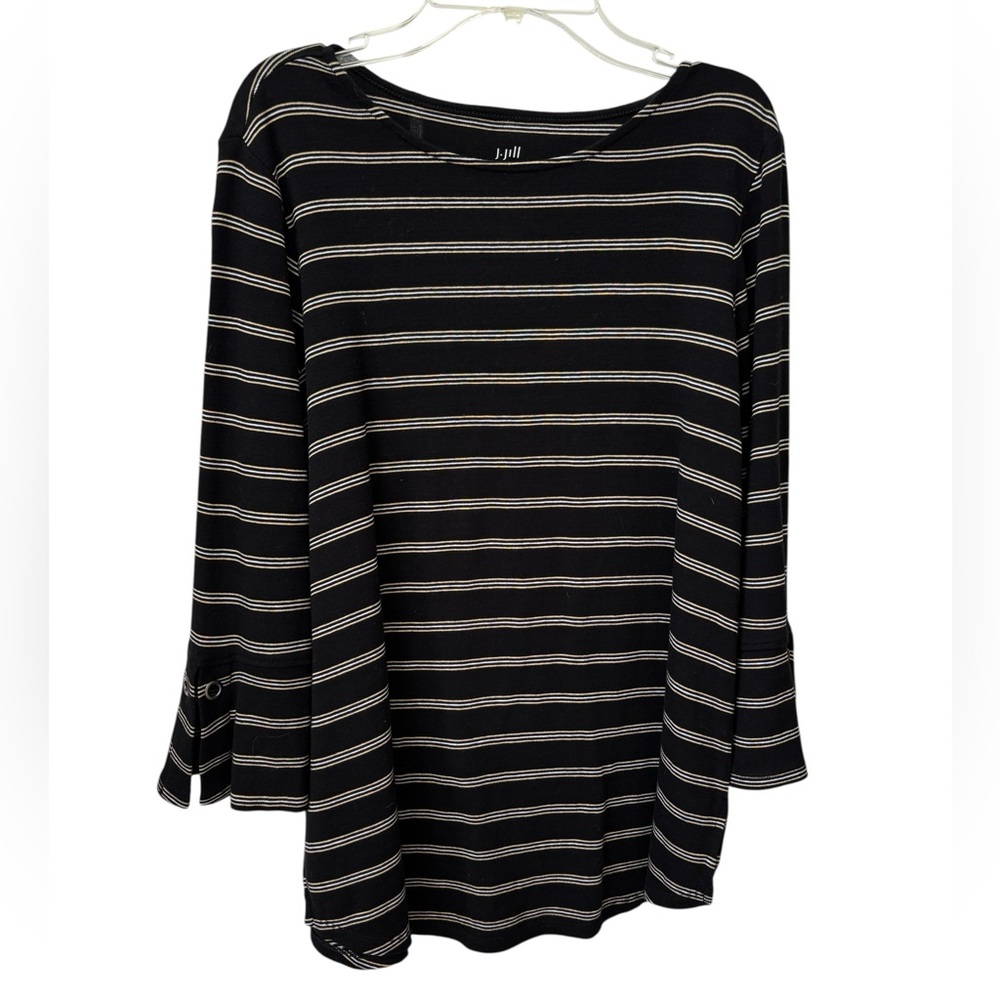J. Jill Striped Top Women’s Small Black & White Pima Cotton - Picture 7 of 7